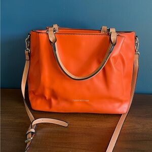 Dooney & Bourke Barlow Leather Orange Satchel Handbag